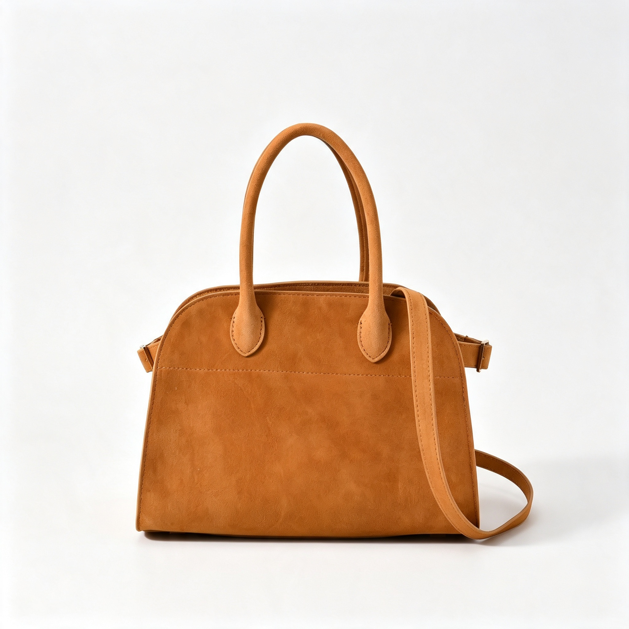 The Row Soft Margaux 12 Suede Tote Bag | Vintage Style Commuter Handbag with Detachable Strap | Women's Designer Shoulder Bag