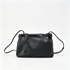 The Row Bourse Small Grained Leather Bag | 23cm Drawstring Dumpling Bag | Cream Pebbled Calfskin Crossbody