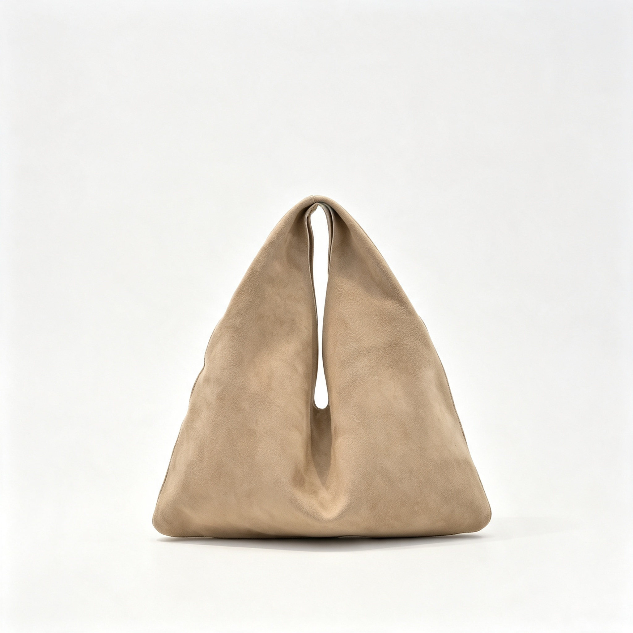 The Row Mini Bindle Suede Shoulder Bag | 29cm Mini Hobo Tote | Caramel Slouchy Handbag