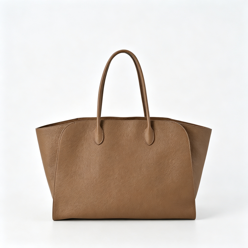 The Row Marlo Large Textured Leather Tote | 43×20×30cm Commuter Bag | Premium Italian Cowhide Shoulder Bag