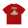 EVISU Short-Sleeve T-Shirt with Triangular God of Fortune Print