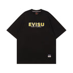 EVISU Black Daruma & Large "M" Print Short-Sleeve T-Shirt