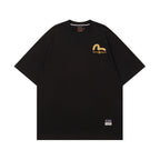 EVISU Black Short-Sleeve T-Shirt with Large "M" Print