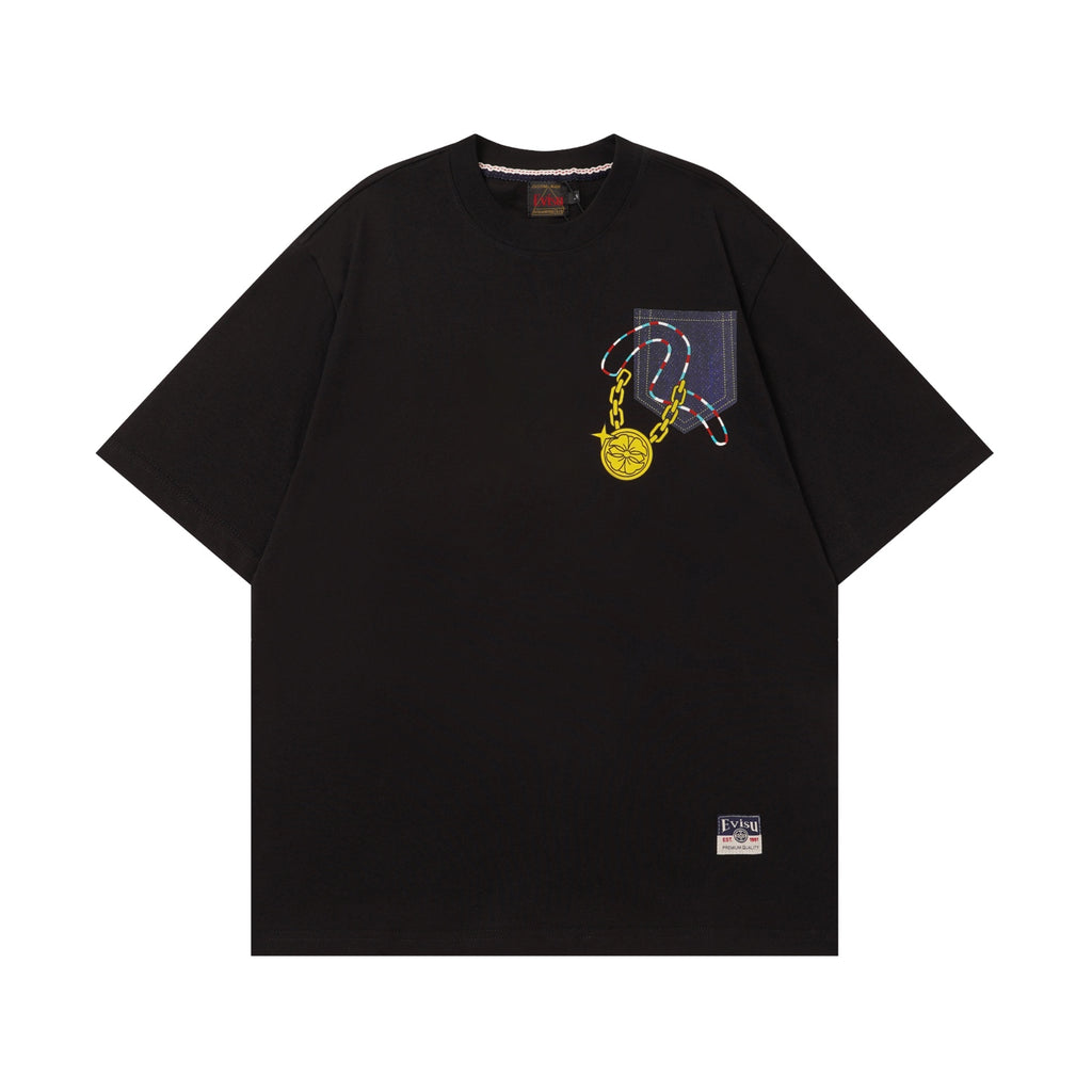 EVISU "Lucky Slot Machine" Themed Short-Sleeve T-Shirt with Large "M" Print
