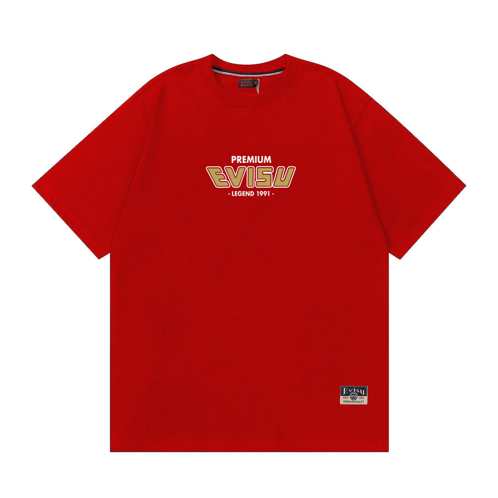 EVISU Summer New Arrival: "Family Crest" Print Short-Sleeve T-Shirt
