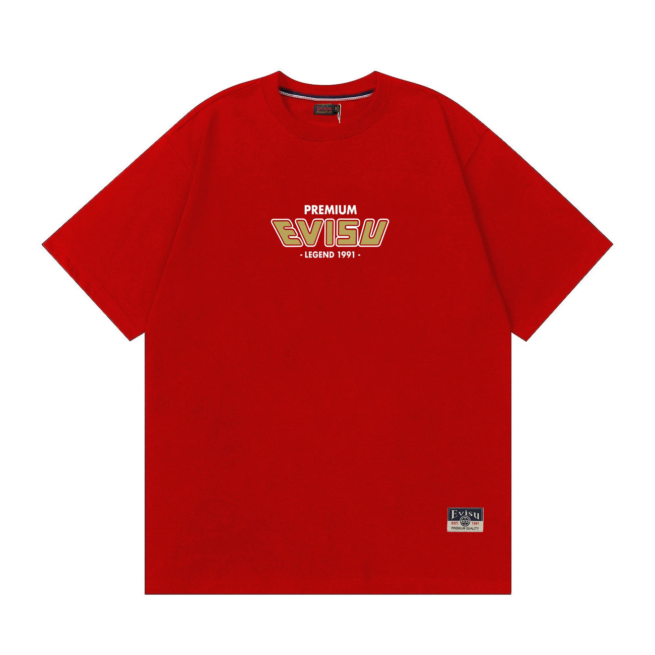 EVISU Summer New Arrival: "Family Crest" Print Short-Sleeve T-Shirt