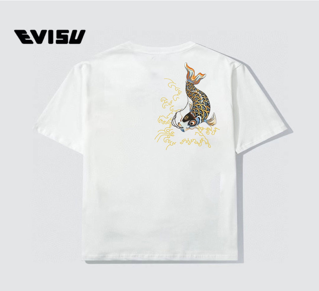 EVISU "Koi Leaping Over the Waves" Print Short-Sleeve T-Shirt is