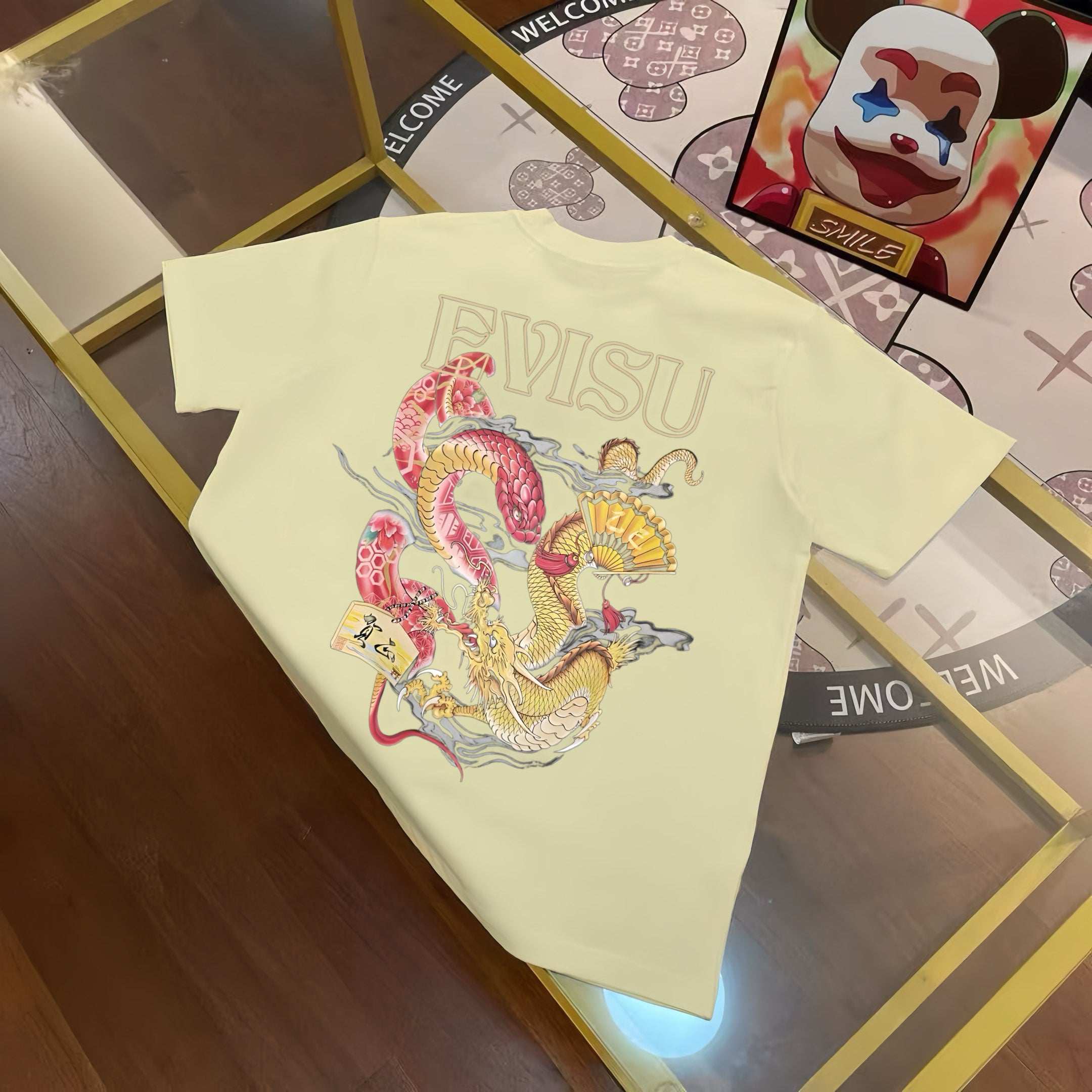 EVISU "Flying Serpent and Dragon" Series T-Shirts