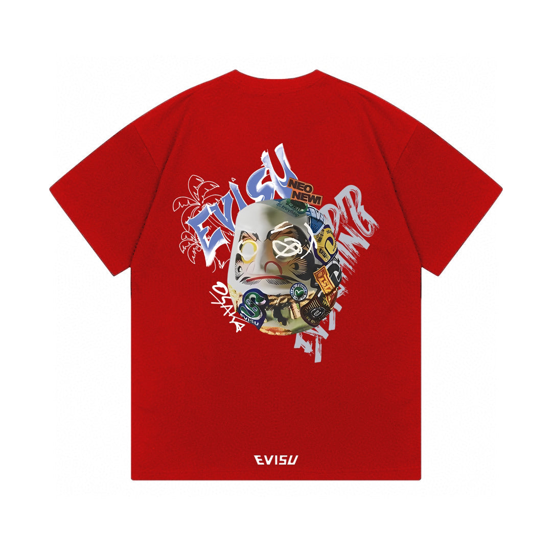 EVISU "Graffiti Daruma" Print Short-Sleeve T-Shirt