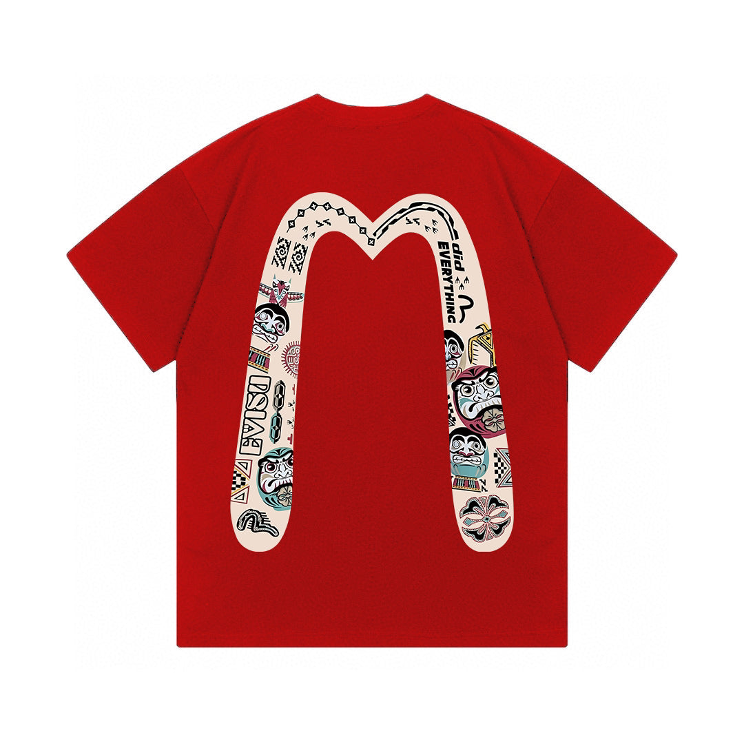 EVISU Daruma "Big M" Print Short-Sleeve T-Shirt
