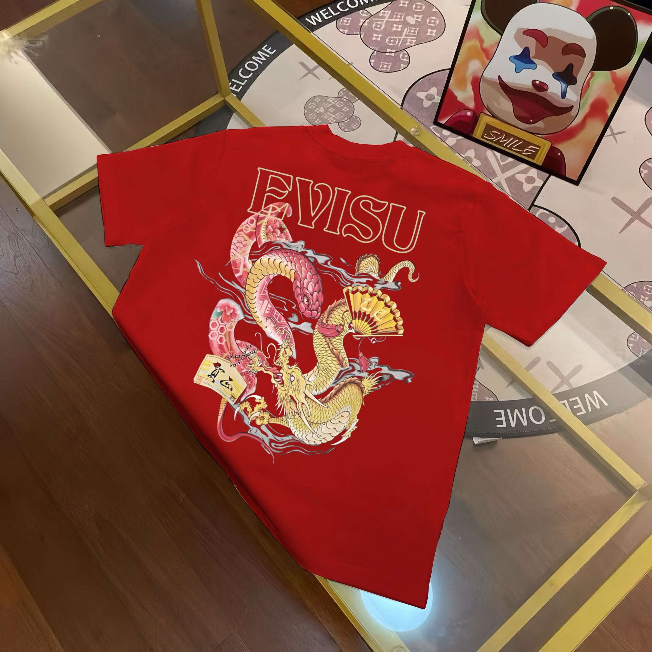 EVISU "Flying Serpent and Dragon" Series T-Shirts