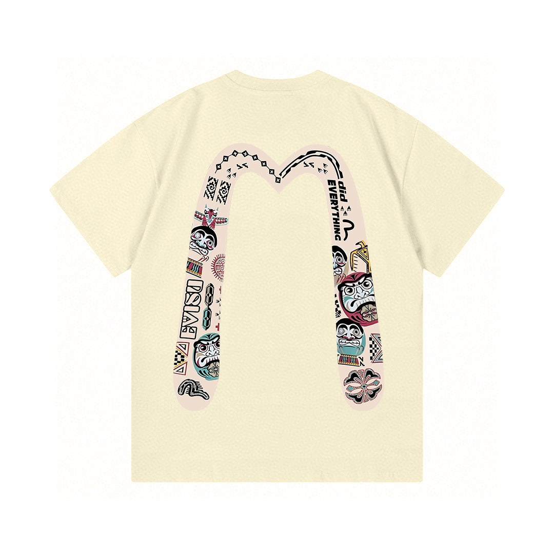 EVISU Daruma "Big M" Print Short-Sleeve T-Shirt