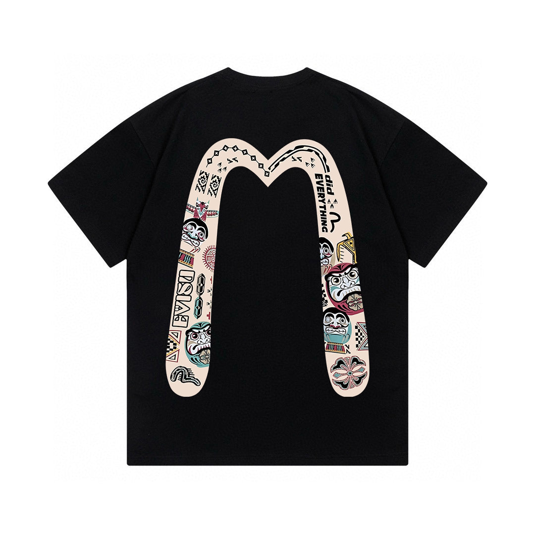 EVISU Daruma "Big M" Print Short-Sleeve T-Shirt