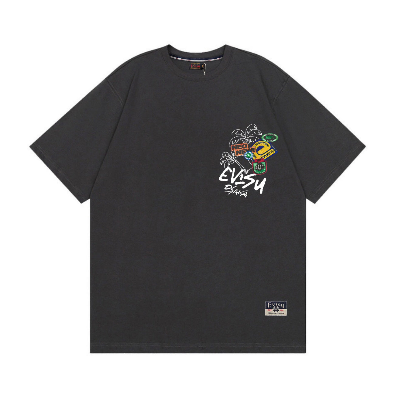 EVISU "Graffiti Daruma" Print Short-Sleeve T-Shirt