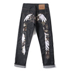 Evisu Men's "Wings" Embroidered Jeans – Raw Denim Japanese Streetwear