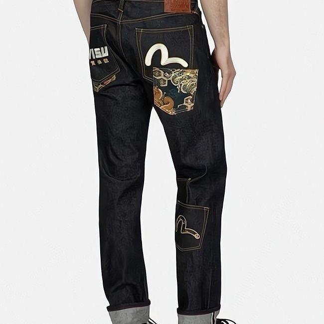 EVISU Multi-Pocket Jeans with Heavyweight Embroidery