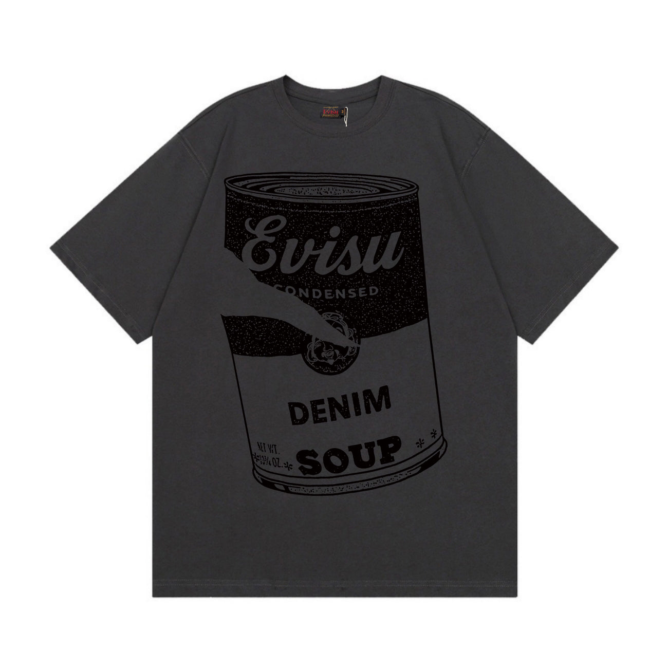 EVISU New "Denim Soup Can" Print Short-Sleeve T-Shirt