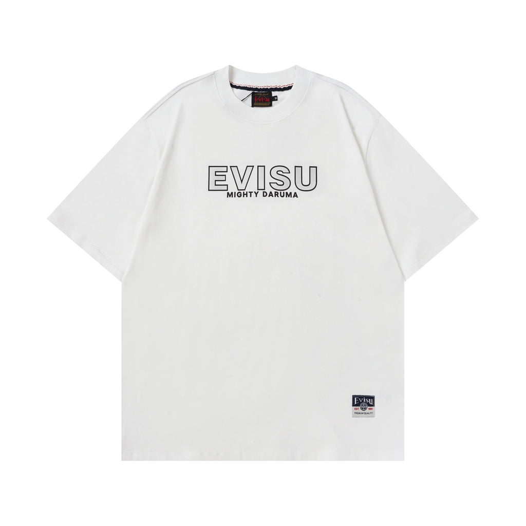 EVISU Black Daruma & Large "M" Print Short-Sleeve T-Shirt