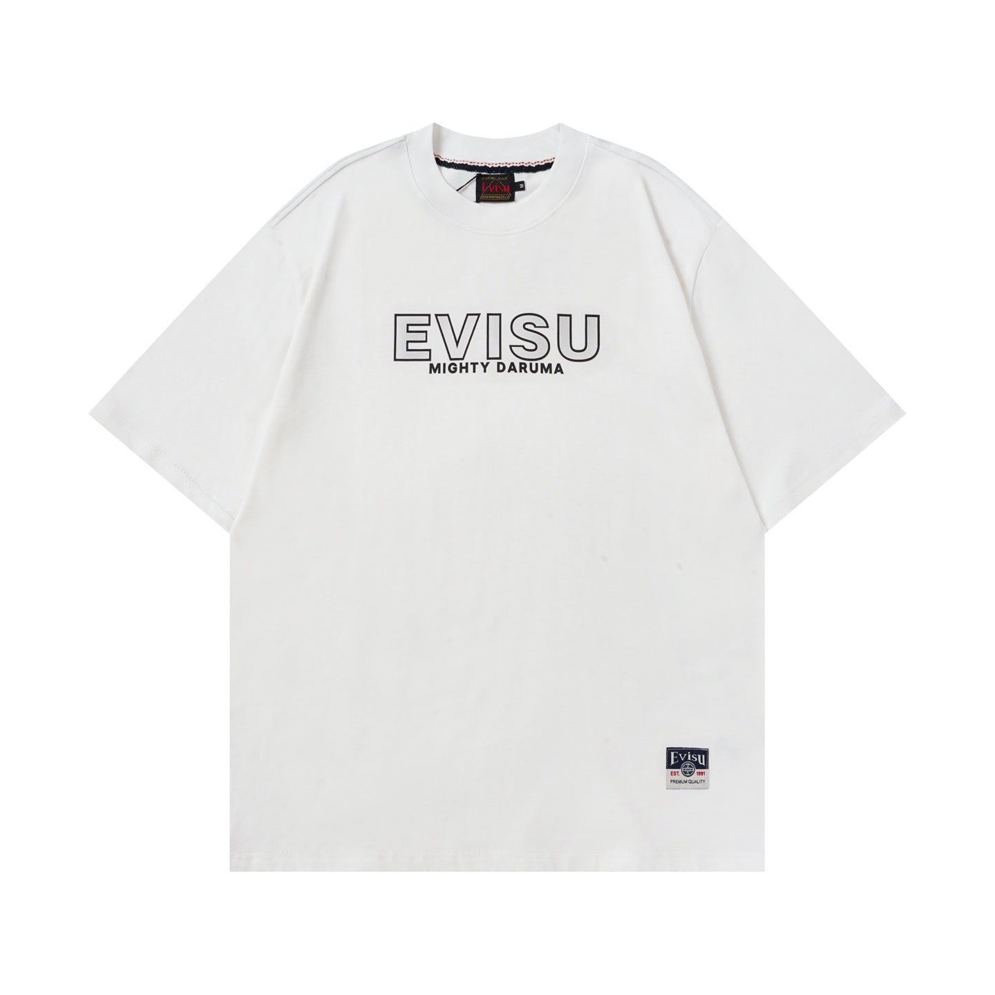 EVISU Black Daruma & Large "M" Print Short-Sleeve T-Shirt