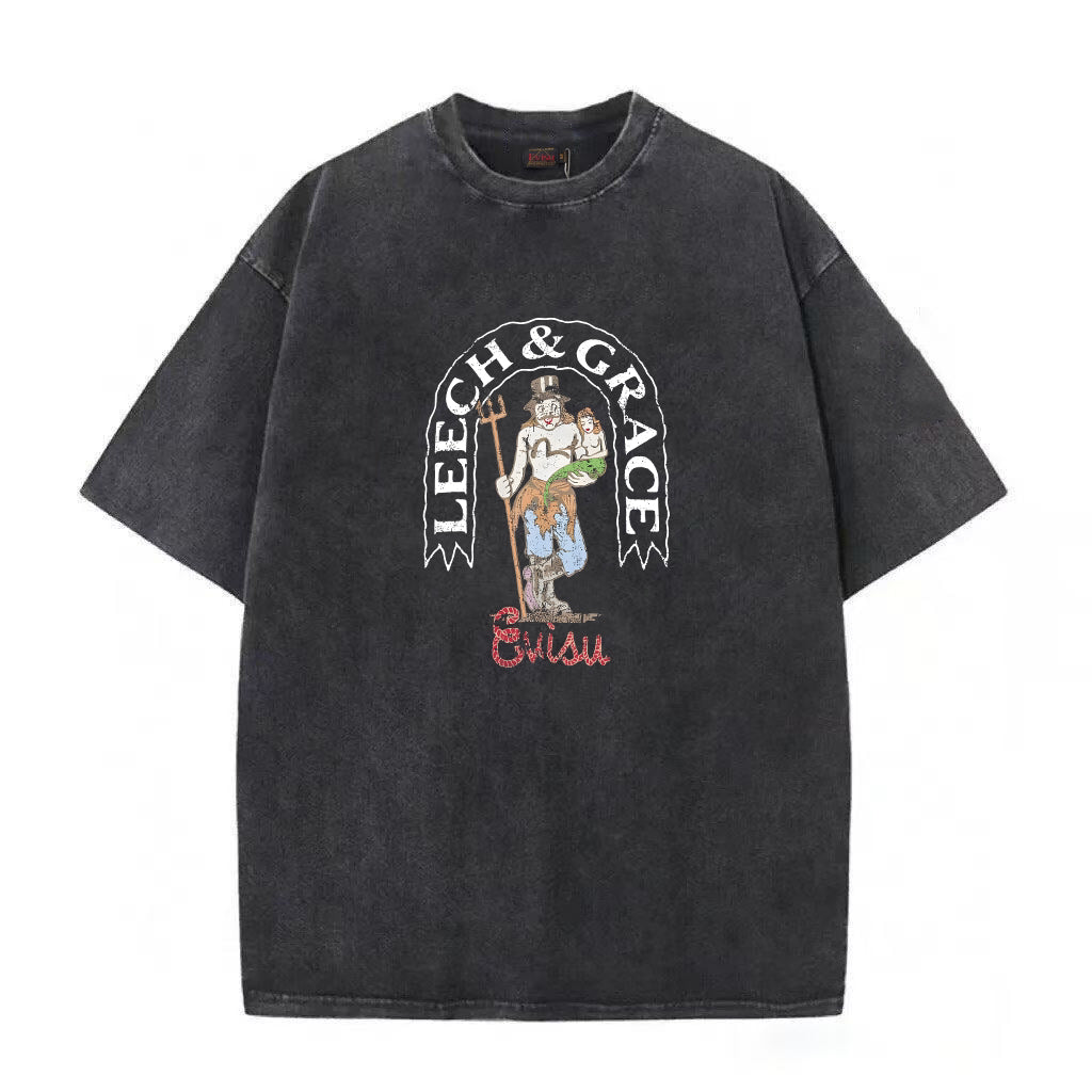 EVISU Vintage Washed & Distressed Short-Sleeve T-Shirt