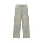 Evisu x Loewe Collaboration Men's Wide-Leg Jeans – Light Wash Embroidered Denim