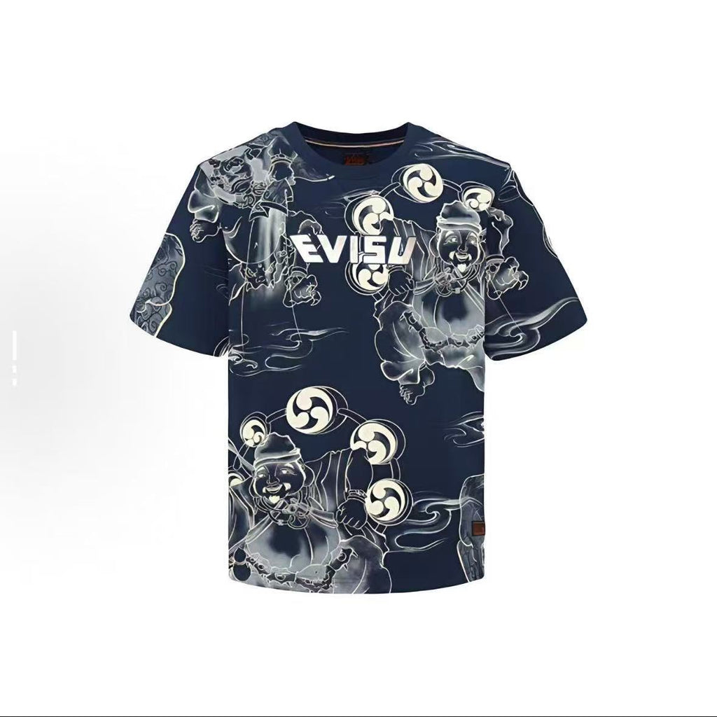EVISU "All-Over Thunder God" Series T-Shirts
