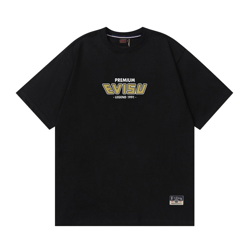 EVISU Summer New Arrival: "Family Crest" Print Short-Sleeve T-Shirt