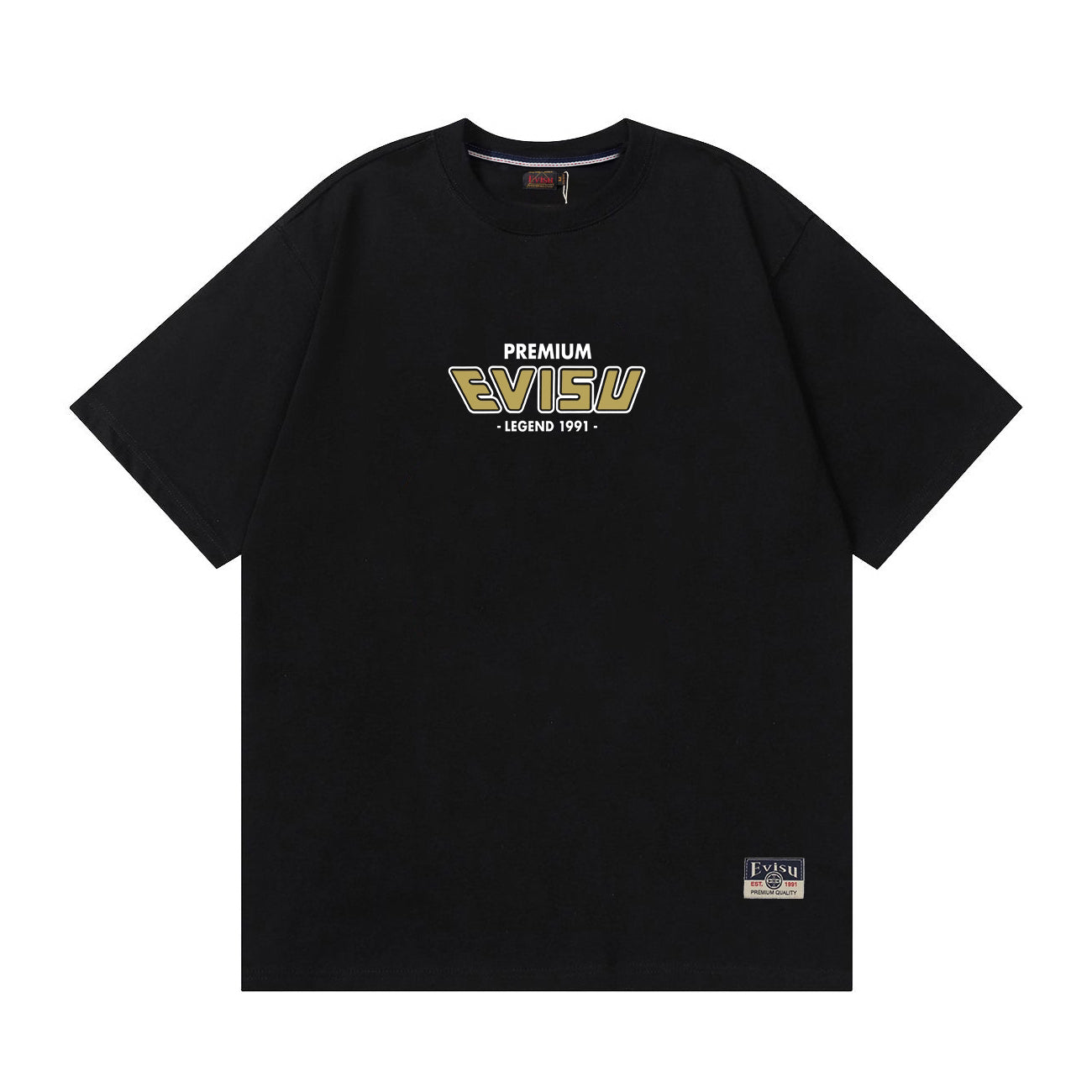 EVISU Summer New Arrival: "Family Crest" Print Short-Sleeve T-Shirt