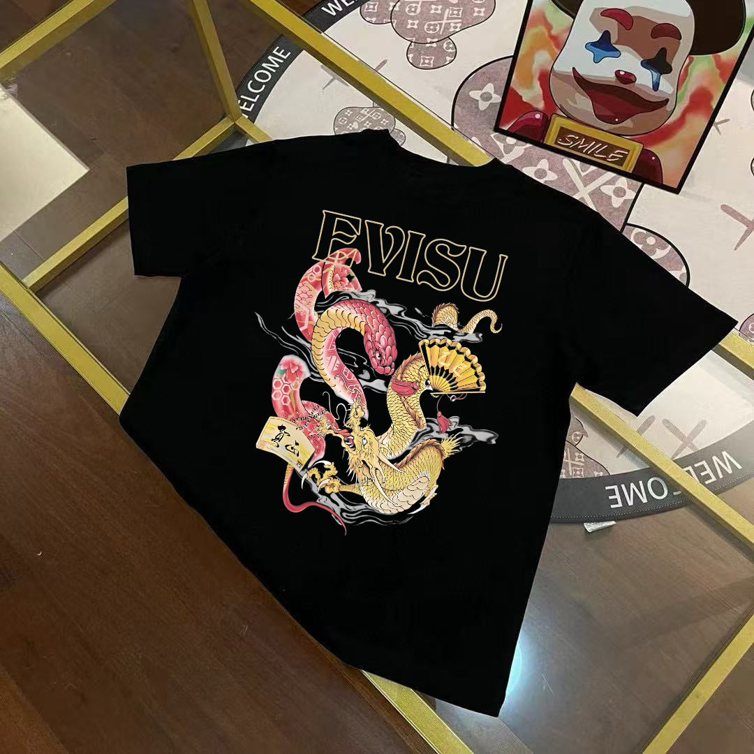 EVISU "Flying Serpent and Dragon" Series T-Shirts
