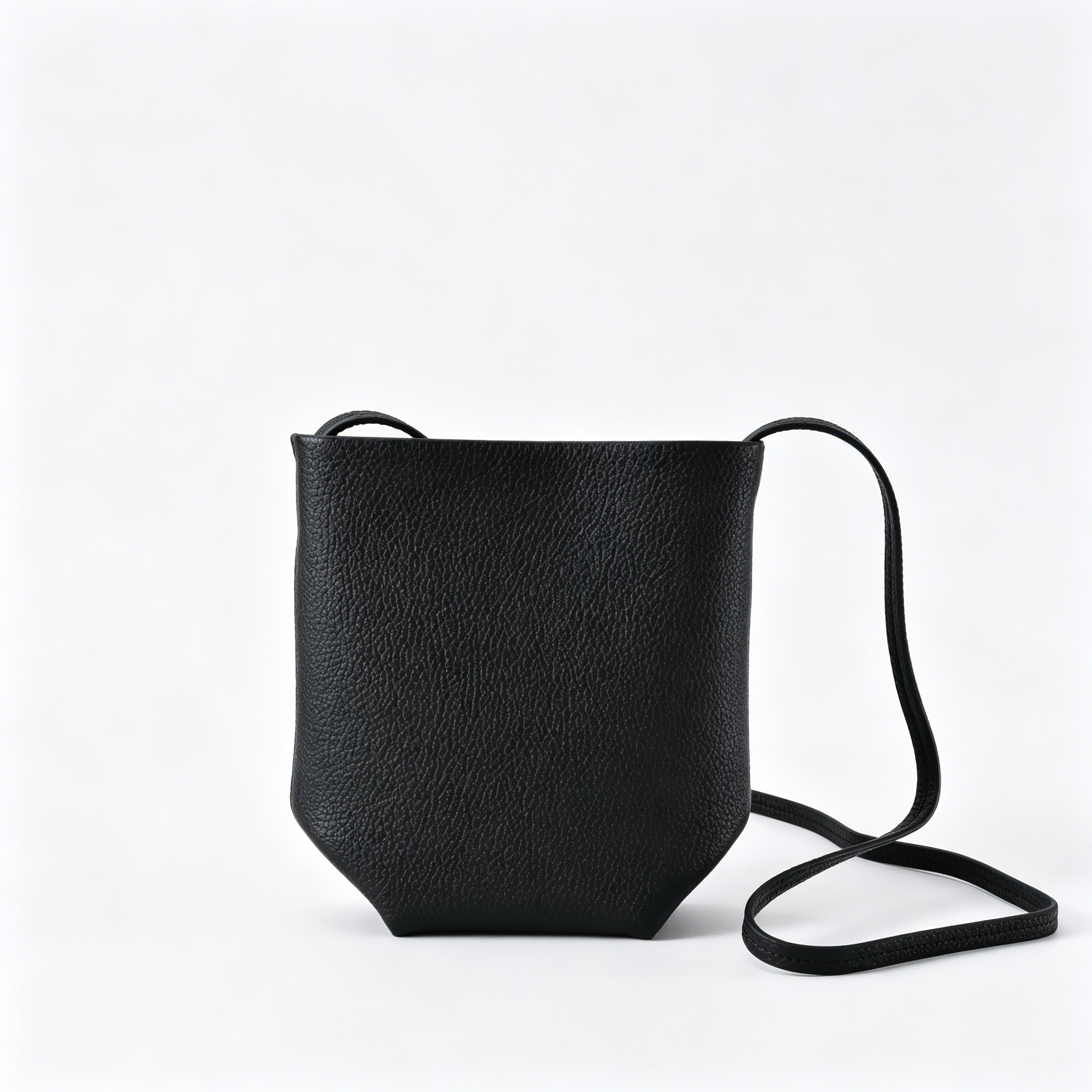 The Row N/S Park Mini Bucket Bag – Minimalist Leather Crossbody with Adjustable Strap,