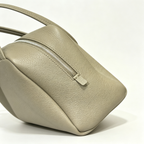 The Row Astra Small Boston Bag | 30cm Pebbled Lambskin Barrel Bag | Sage Green Leather Handbag