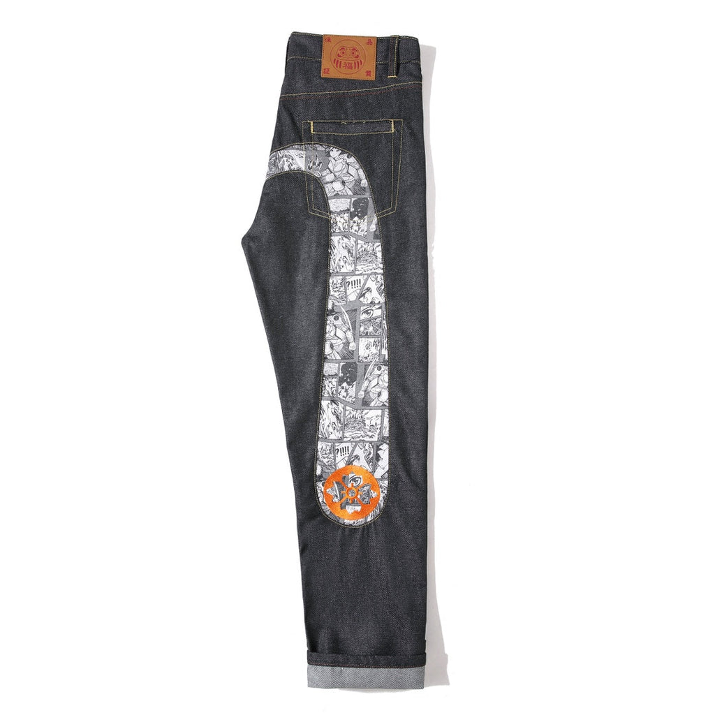 Evisu x Manga U-Shaped Graphic Jeans – Raw Denim Japanese Streetwear