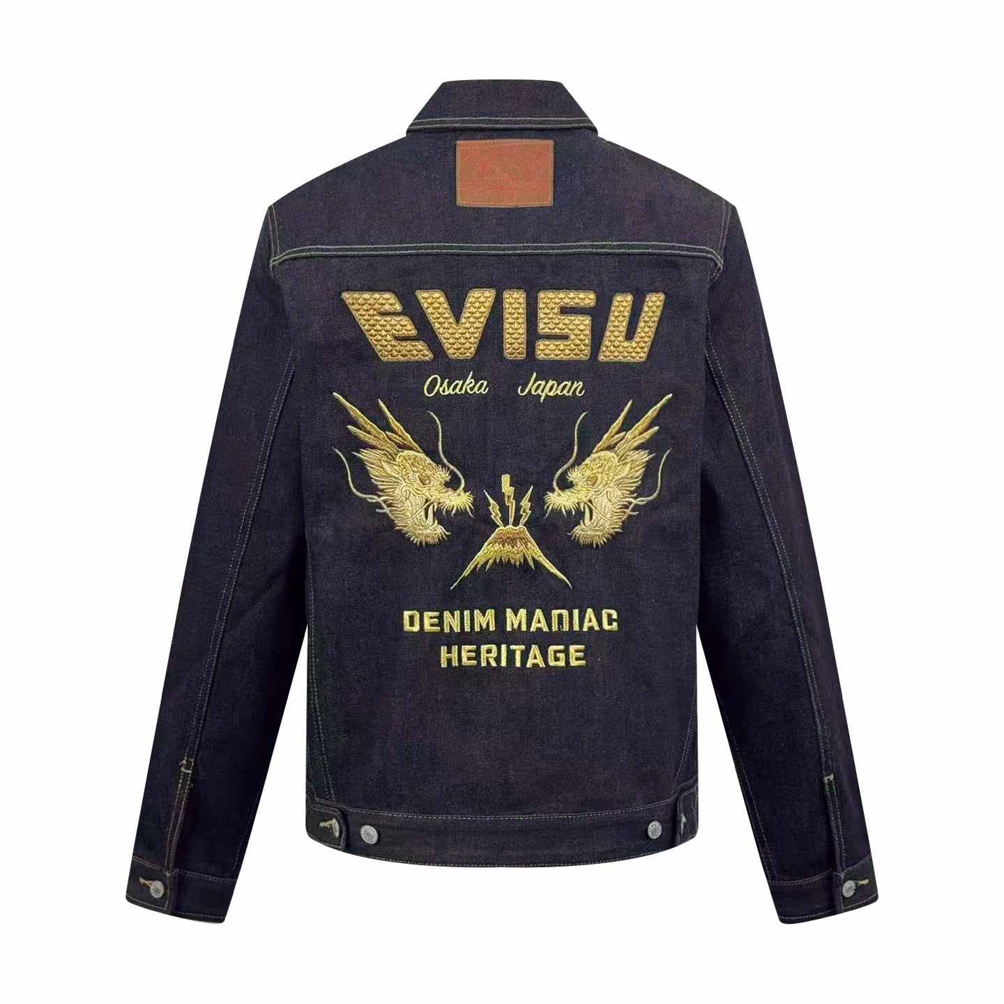 EVISU Gold Dragon Embroidered Denim Jacket