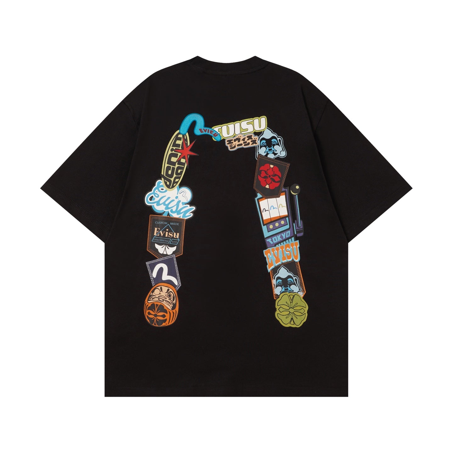 EVISU Daruma "Big M" Print Short-Sleeve T-Shirt