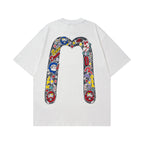 EVISU "Daruma Big M" Print Short-Sleeve T-Shirt