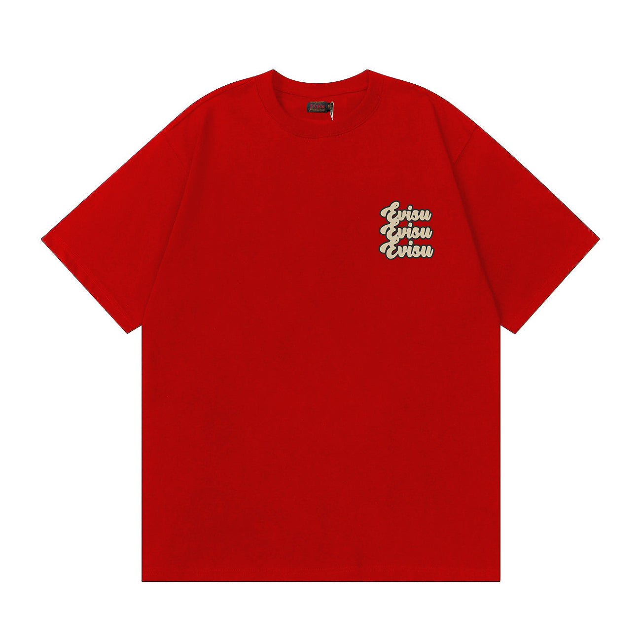 EVISU Short-Sleeve T-Shirt with Triangular God of Fortune Print