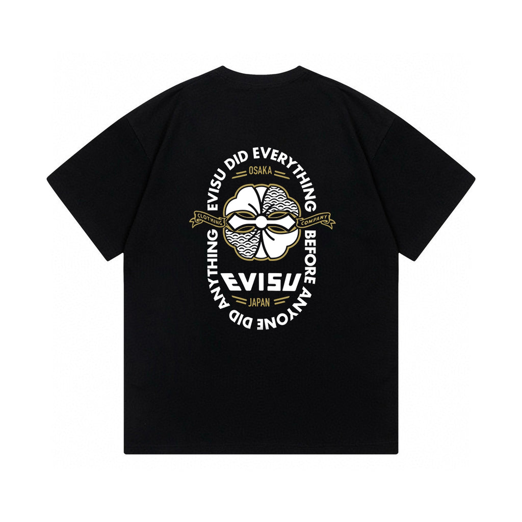 EVISU Summer New Arrival: "Family Crest" Print Short-Sleeve T-Shirt