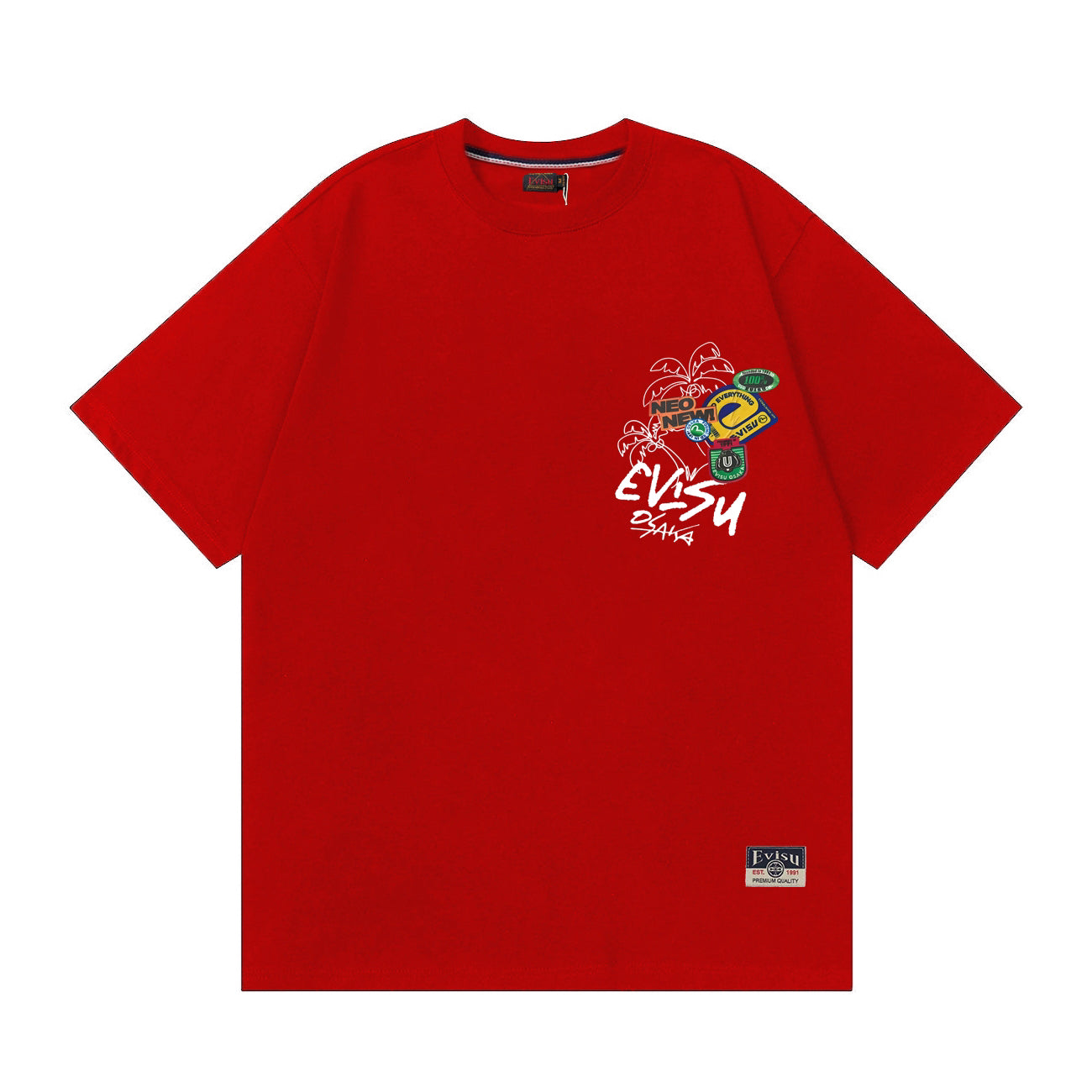 EVISU "Graffiti Daruma" Print Short-Sleeve T-Shirt