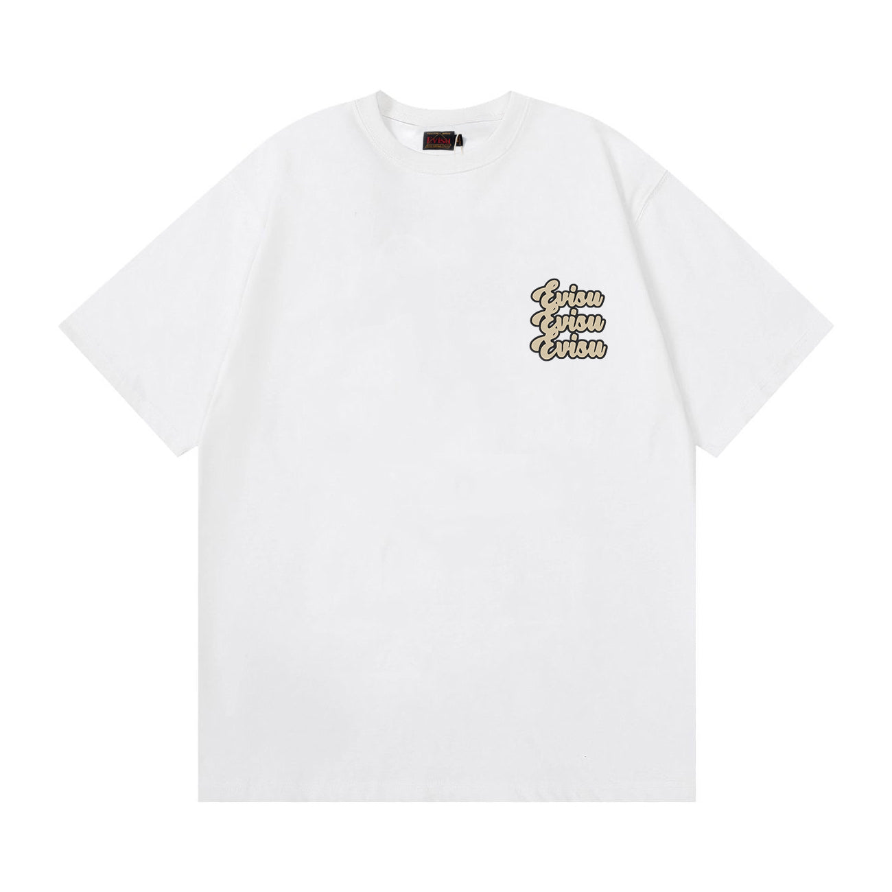 EVISU Short-Sleeve T-Shirt with Triangular God of Fortune Print