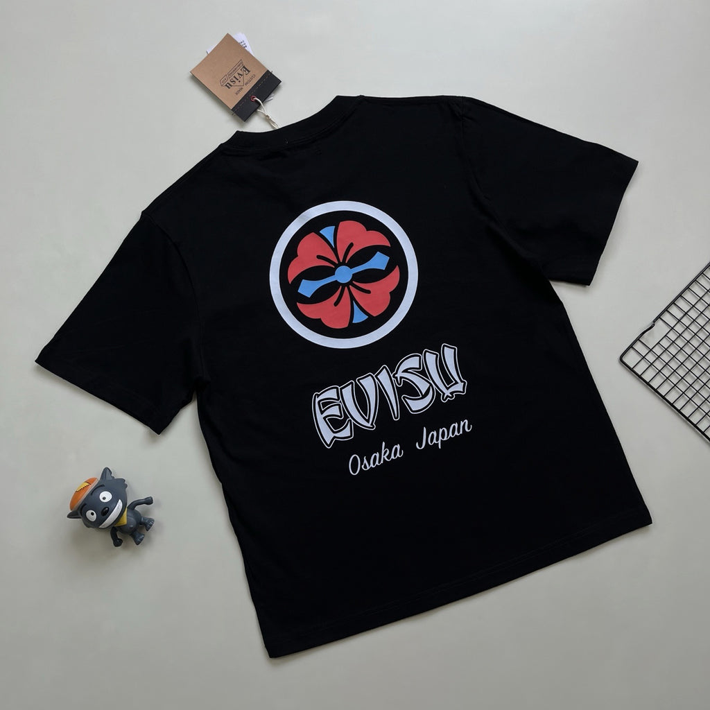 EVISU Classic "Kamon" or "Sakura" Print Short-Sleeve T-Shirt Series