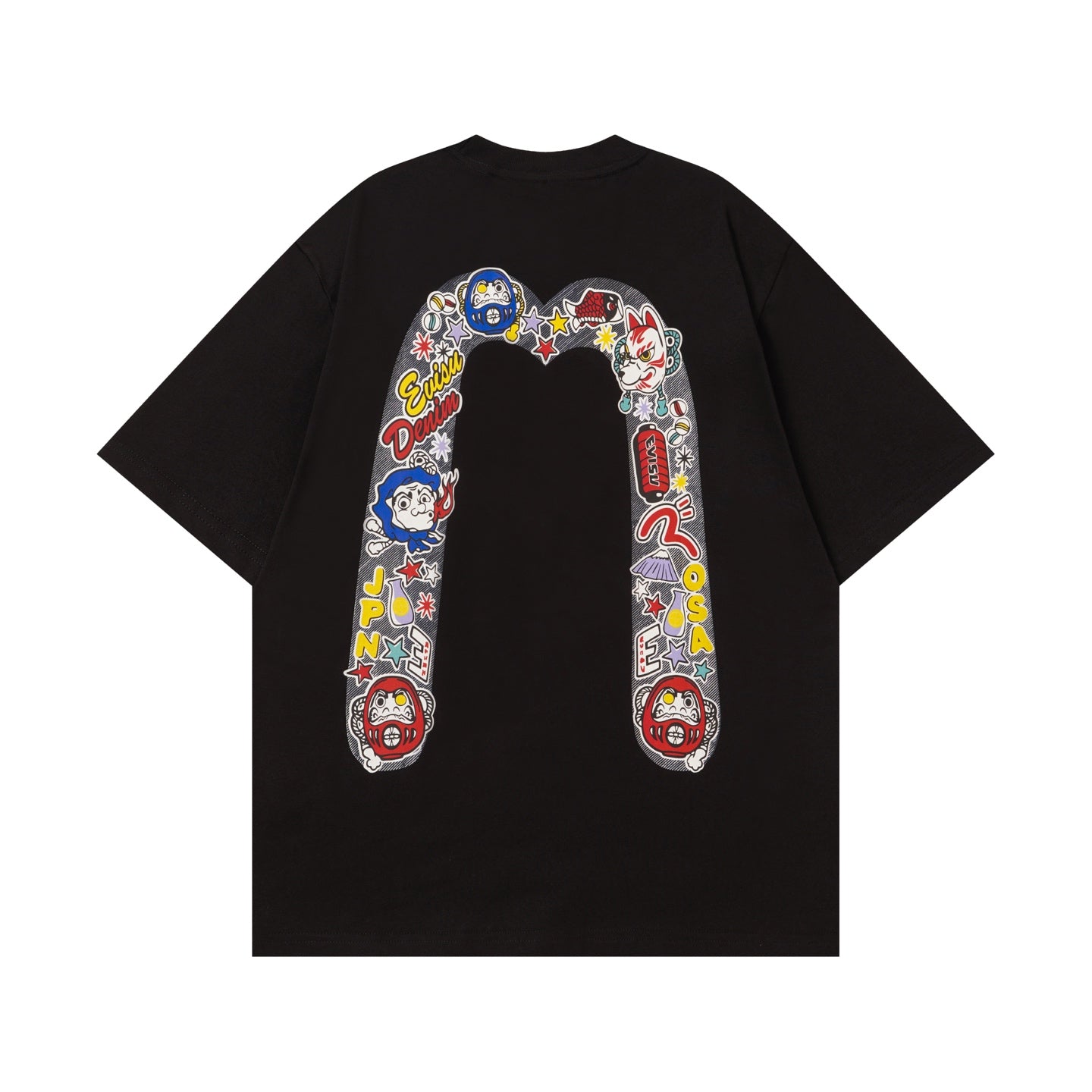EVISU "Daruma Big M" Print Short-Sleeve T-Shirt