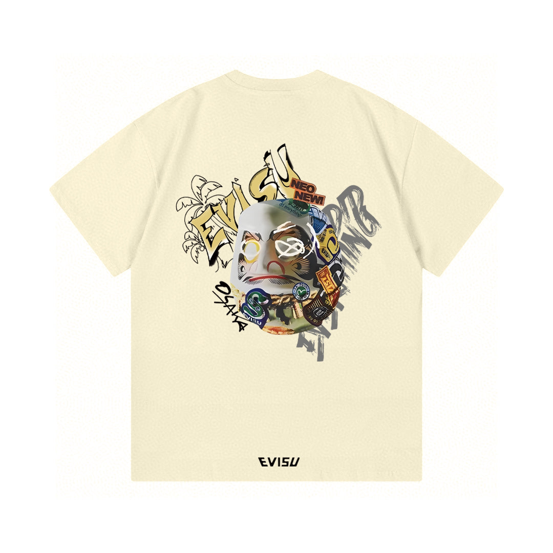 EVISU "Graffiti Daruma" Print Short-Sleeve T-Shirt