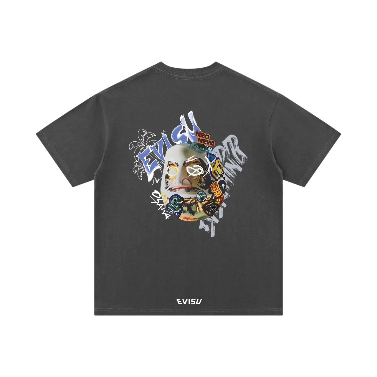 EVISU "Graffiti Daruma" Print Short-Sleeve T-Shirt