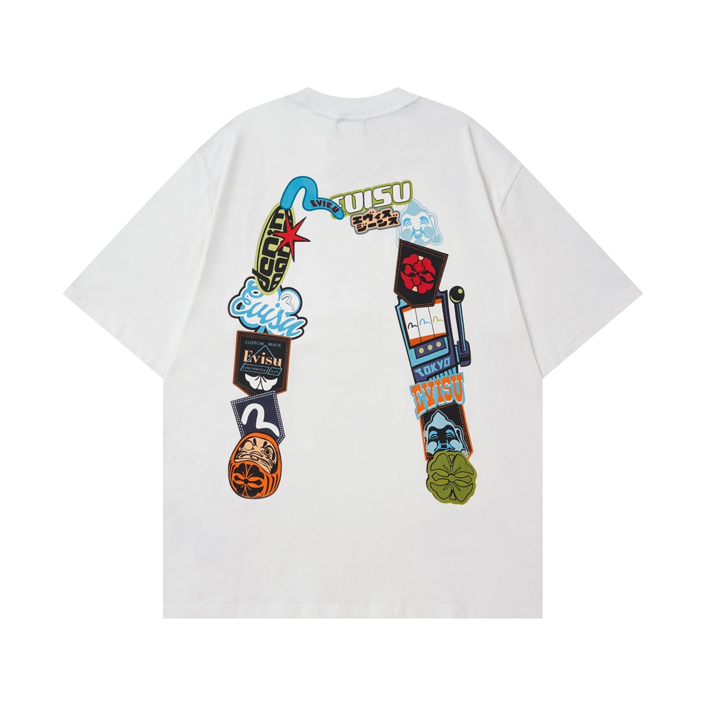 EVISU Daruma "Big M" Print Short-Sleeve T-Shirt