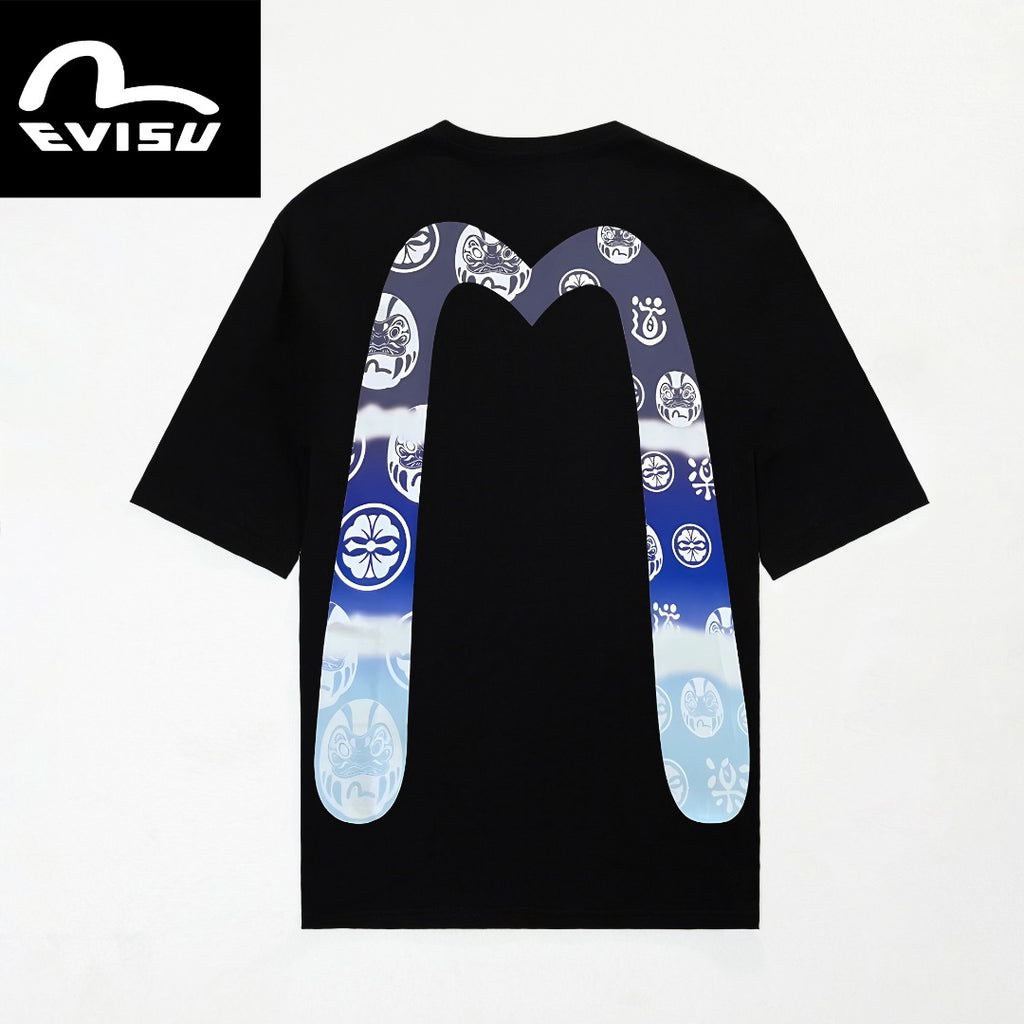 EVISU Brand "Big M Daruma Doll" Series T-Shirts