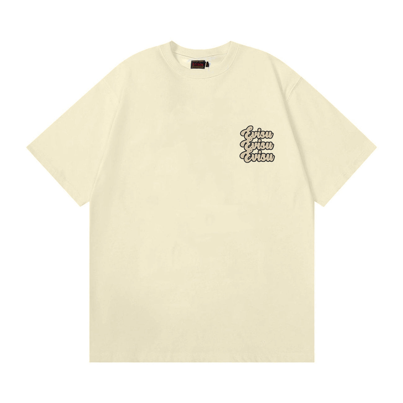EVISU Short-Sleeve T-Shirt with Triangular God of Fortune Print