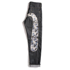 Evisu Men's "Great Wave" Ukiyo-e Embroidered Jeans – Raw Denim Japanese Streetwear