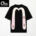 EVISU "Lucky Cat Big M" Printed Short-Sleeve T-Shirt