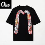 EVISU "Great Catch Prayer" Daruma "Big M" Print T-Shirt