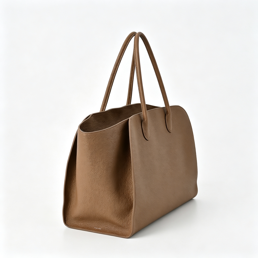 The Row Marlo Large Textured Leather Tote | 43×20×30cm Commuter Bag | Premium Italian Cowhide Shoulder Bag